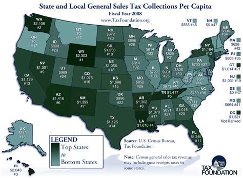 Monday Map State And Local Sales Tax Collections Tax Foundation