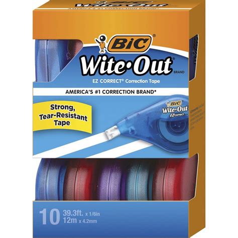 Bic Wite Out Ez Correct Correction Tape 016 Width X 3933 Ft Length
