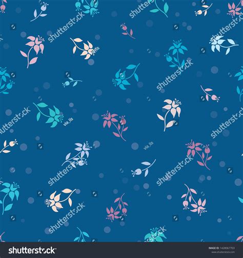 Folk Flowers Seamless Vector Repeating Background Stock Vector Royalty