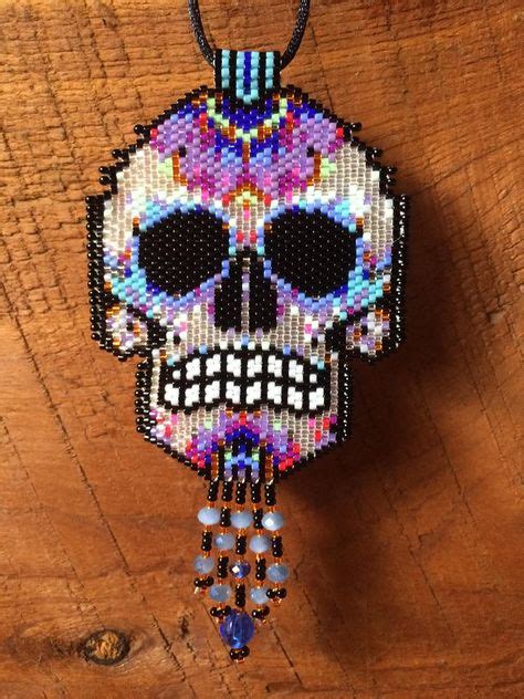 19 Best Sugar Skulls Images Beading Patterns Beaded Skull Bead Work