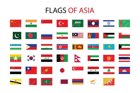 Banderas De Asia Vector Premium