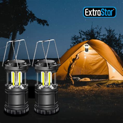 2 X Led Portable Camping Torch Battery Operated Lantern Night Light