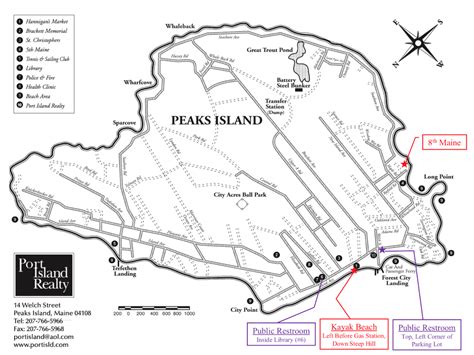 Map Of Peaks Island Maine Island Kayak Co