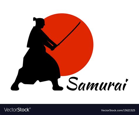 Japanese Samurai Warriors Silhouette With Katana Vector Image