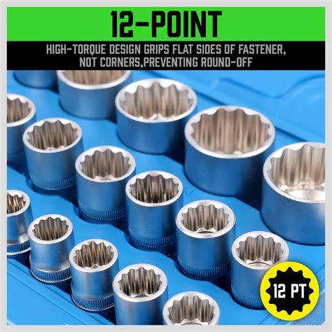 21pcs 12 Drive 12 Point Universal Metric Spline Socket Set Cr V Steel 8mm 36mm Ebay