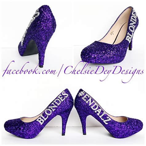 Leather and rubber (for traction) heel height: Purple Glitter High Heels - Silver Royal Purple Eggplant ...
