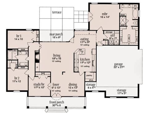 European Style House Plan 4 Beds 2 Baths 2000 Sqft Plan 36 483