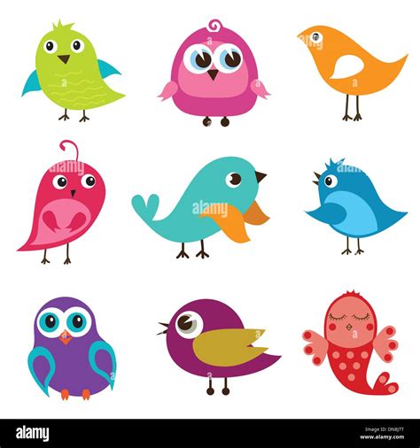 Set Of Different Cute Birds Stock Vector Image And Art Alamy
