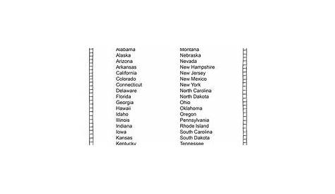 List of the 50 States in Alphabetical Order | Growing Minds | Pinterest