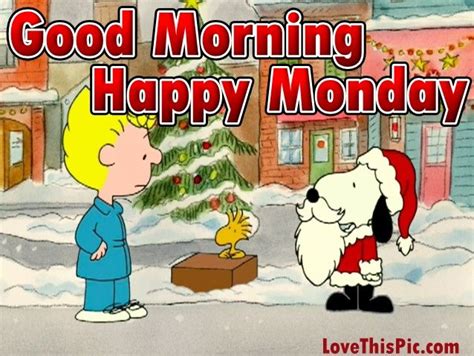 Christmas Snoopy Good Morning Monday Quote Pictures Photos And Images