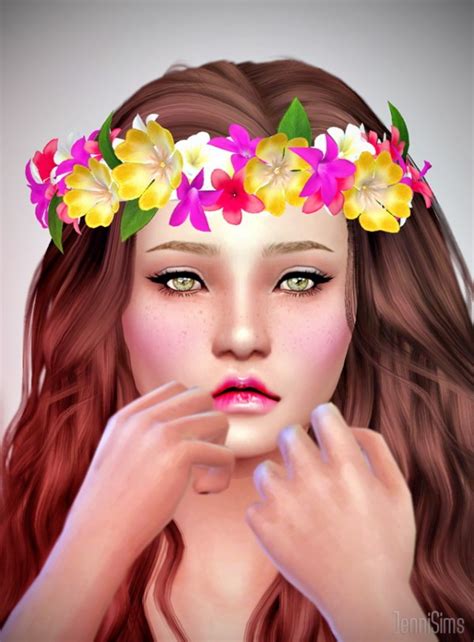 Jenni Sims Accessory Crown Diadem Of Flowers Sims 4 Downloads