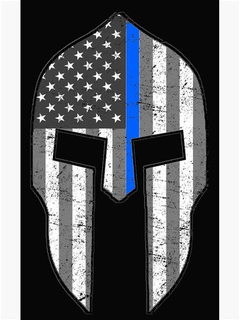 American Spartan Thin Blue Line Canvas Print For Sale By Patriot76