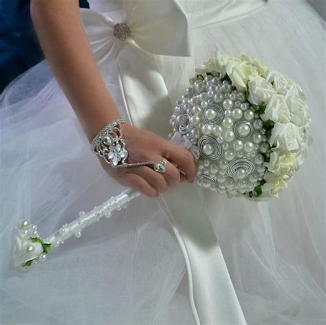 Artifical Flowers Wedding Bouguet Les Perles And By Wandadesign €190