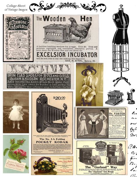 Free Vintage Digital Stamps Free Vintage Printable Digital Collage Sheet