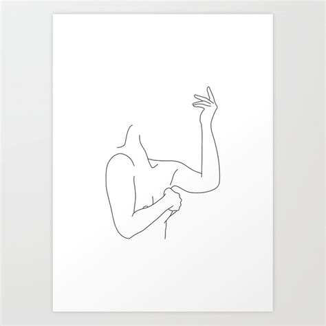 Nude Figure Line Drawing Mara Art Print By The Colour Study SMALL