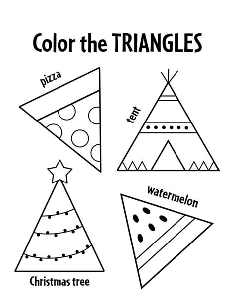 Free Triangle Worksheets For Preschool ⋆ The Hollydog Blog