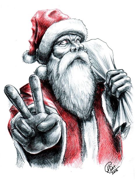 Santa Claus Santa Claus Drawing Christmas Drawing Creepy Christmas