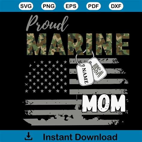 Proud Marine Mom Shirt Design Svg Mom T File For Cricut Inspire Uplift