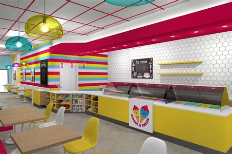 Sunny Ice Cream Shop Interior By Mindful Design Consulting Ice Cream