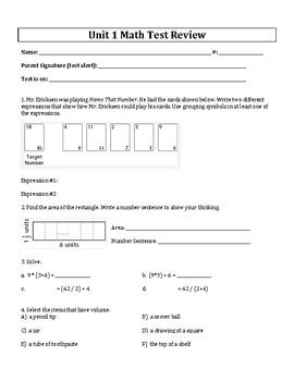 Print test with answer key print flash cards duplicate and edit. Units 1-8 Test Reviews and Answer Keys - 5th Grade ...