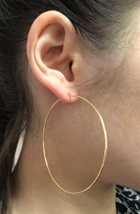 18ct Yellow Gold Hoop Earrings 60mm Cerrone Jewellers