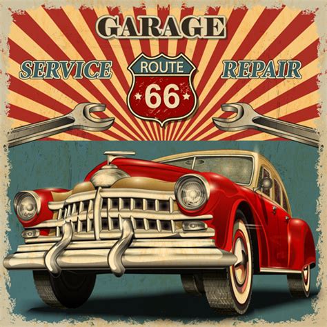 Car Posters Vintage Style Vector Vectors Graphic Art Designs In