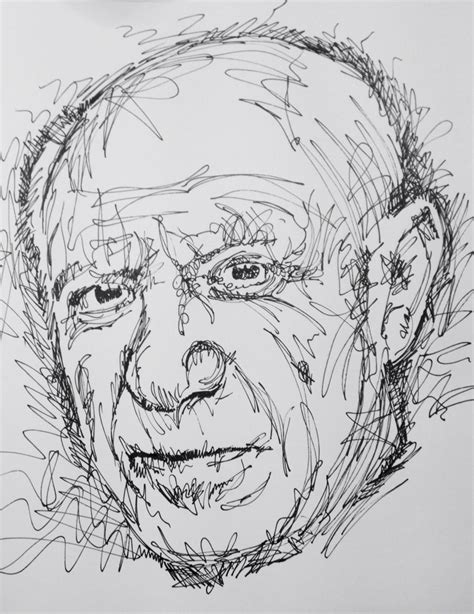 Pablo Picasso Black Pen Scribble Art Portrait Drawing Scribble Art