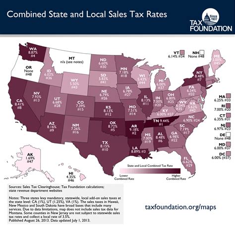 Monday Map Combined State And Local Sales Tax Rates