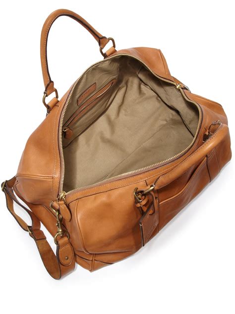 Polo Ralph Lauren Leather Duffel Bag In Brown For Men Lyst