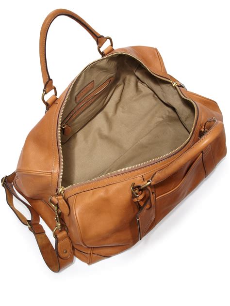 Polo ralph lauren Leather Duffel Bag in Brown for Men | Lyst