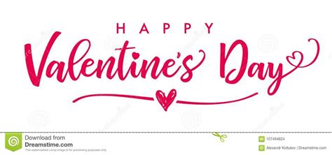 Lettering Happy Valentines Day Banner Stock Vector Illustration Of