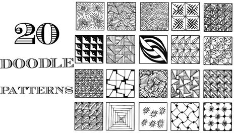 Easy 20 Zentangle Patterns Doodle Patterns Youtube