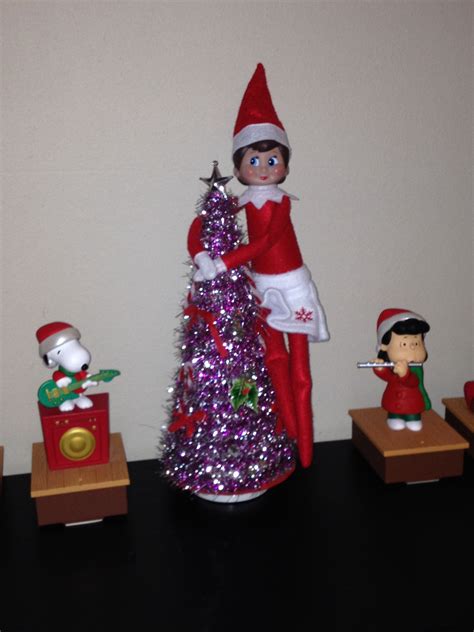 Elf On The Shelf Day 6 Jingle Bell On The Musical Purple Tree Elf