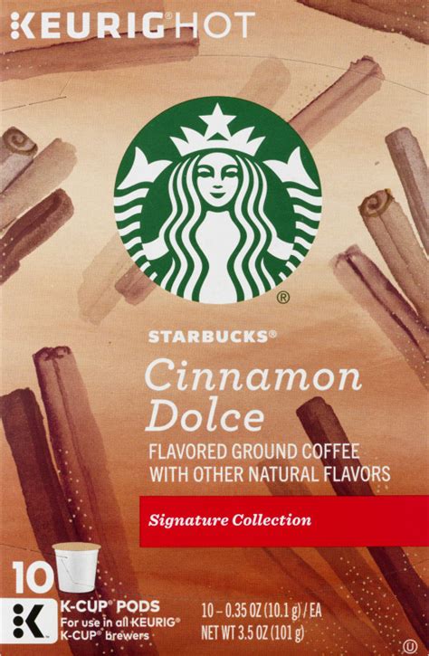 Starbucks Flavored Ground Coffee K Cup Pods Cinnamon Dolce 10 Ct