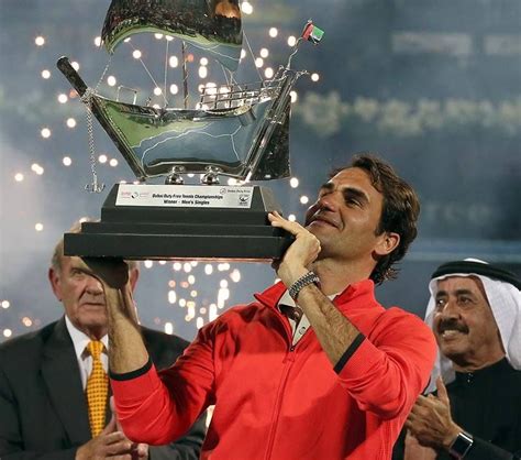 Roger Federer Wins The Dubai Duty Free Tennis Championships 2014 Defeating Tomas Berdych 3 6