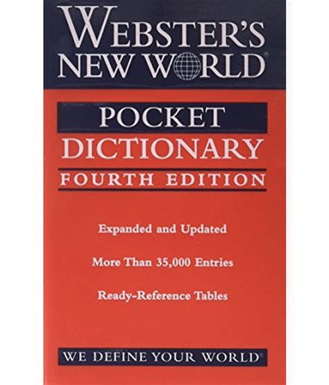 Websters New World Pocket Dictionary Buy Websters New World Pocket