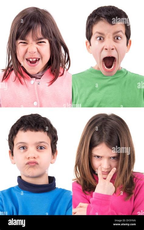Several Kids Making Funny Faces Stock Photo Alamy