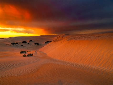 Hd Wallpaper Desert Landscape Summer Sunset In The Desert Red Sand