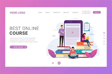 Premium Vector Landing Page Template Education