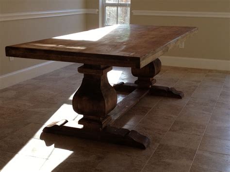 Hand Crafted 7ft Trestle Table Solid Wood By Hinojosa Custom Furniture