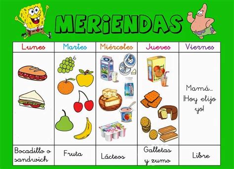 Trabajando En Educación Infantil Desayunos Saludables 4 Meriendas