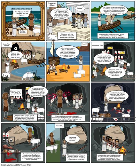 The Odyssey Odysseus And The Cyclops Storyboard