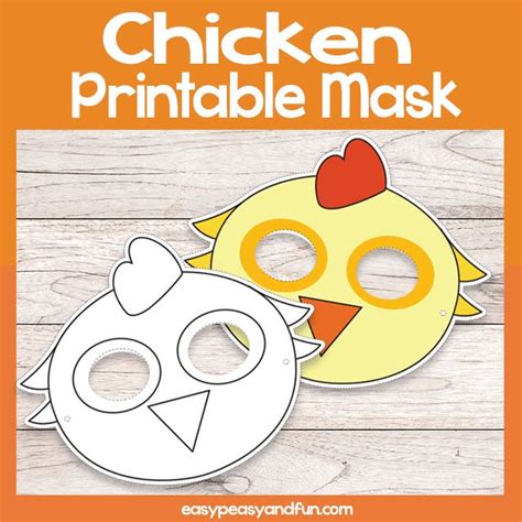 Download and print these printable chicken coloring pages for free. Printable Chicken Mask Template in 2020 | Mask template ...
