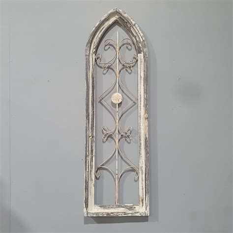 Vintage Style White Decorative Arched Window Frame Tramps Uk