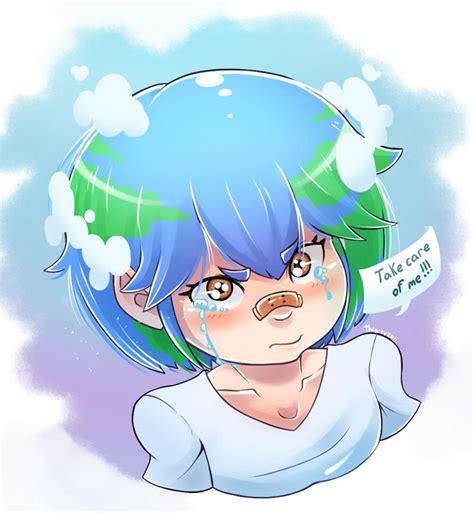 Must Protect Earth Chan Earth Chan Kawaii Earth Kawaii Anime