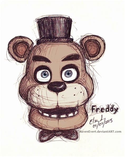 Freddy Sketch By Ravenevert On Deviantart Fnaf Drawings Fnaf Freddy