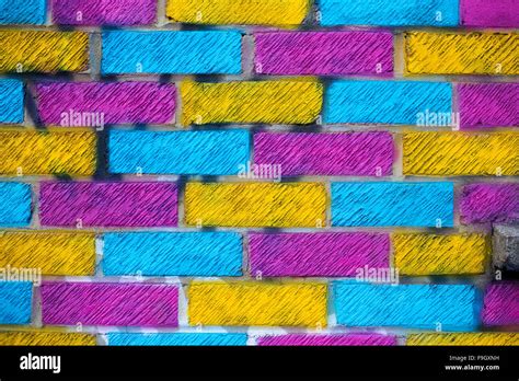 Multi Coloured Brick Wall Stock Photo Alamy