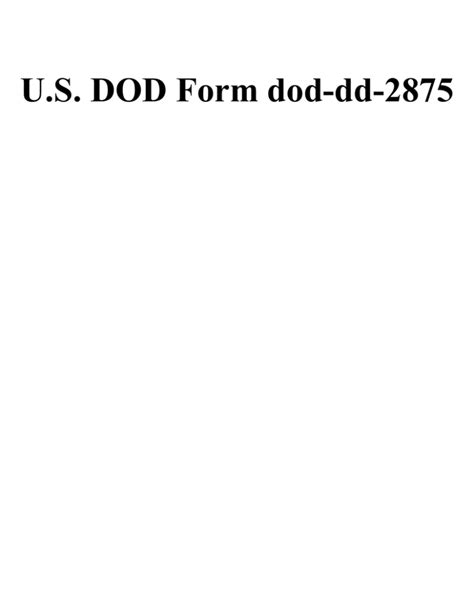 Army Dd Form 2875 Army Military