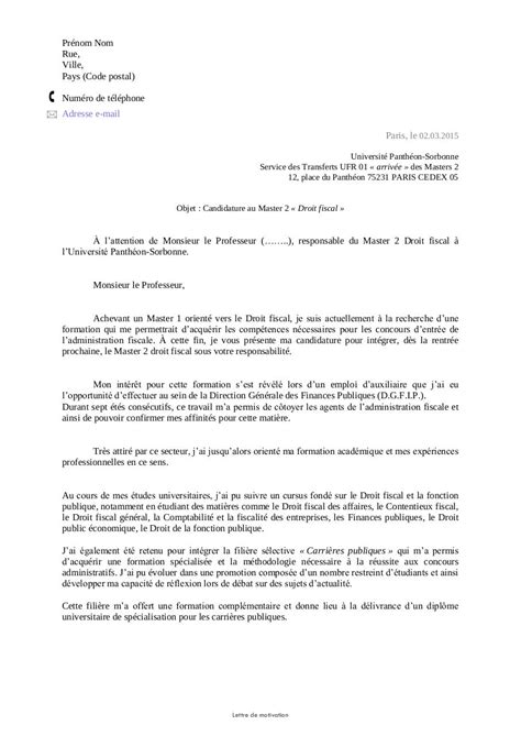 Lettre De Motivation Master 2 Droit Employment Application