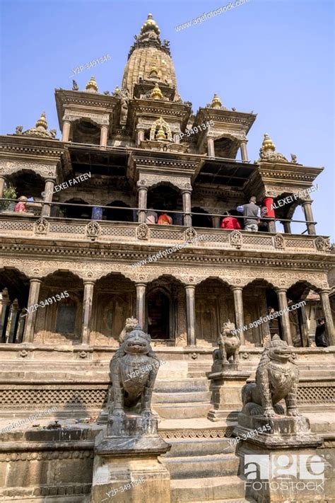 Hindu Temple Krishna Mandir At Durbar Square Of Lalitpur Patan